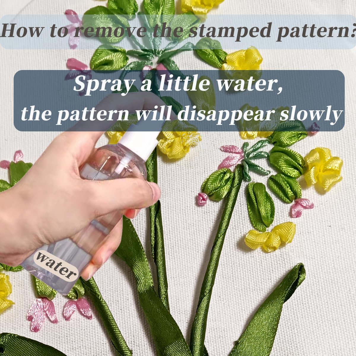 FONNUY Bouquet Flowers Embroidery Kit Love Mom for Beginners