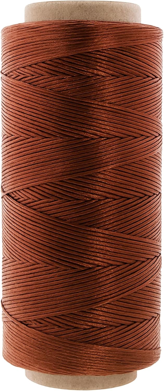 Mandala Crafts 150D 0.8mm Bourbon Brown Leather Sewing Flat Waxed