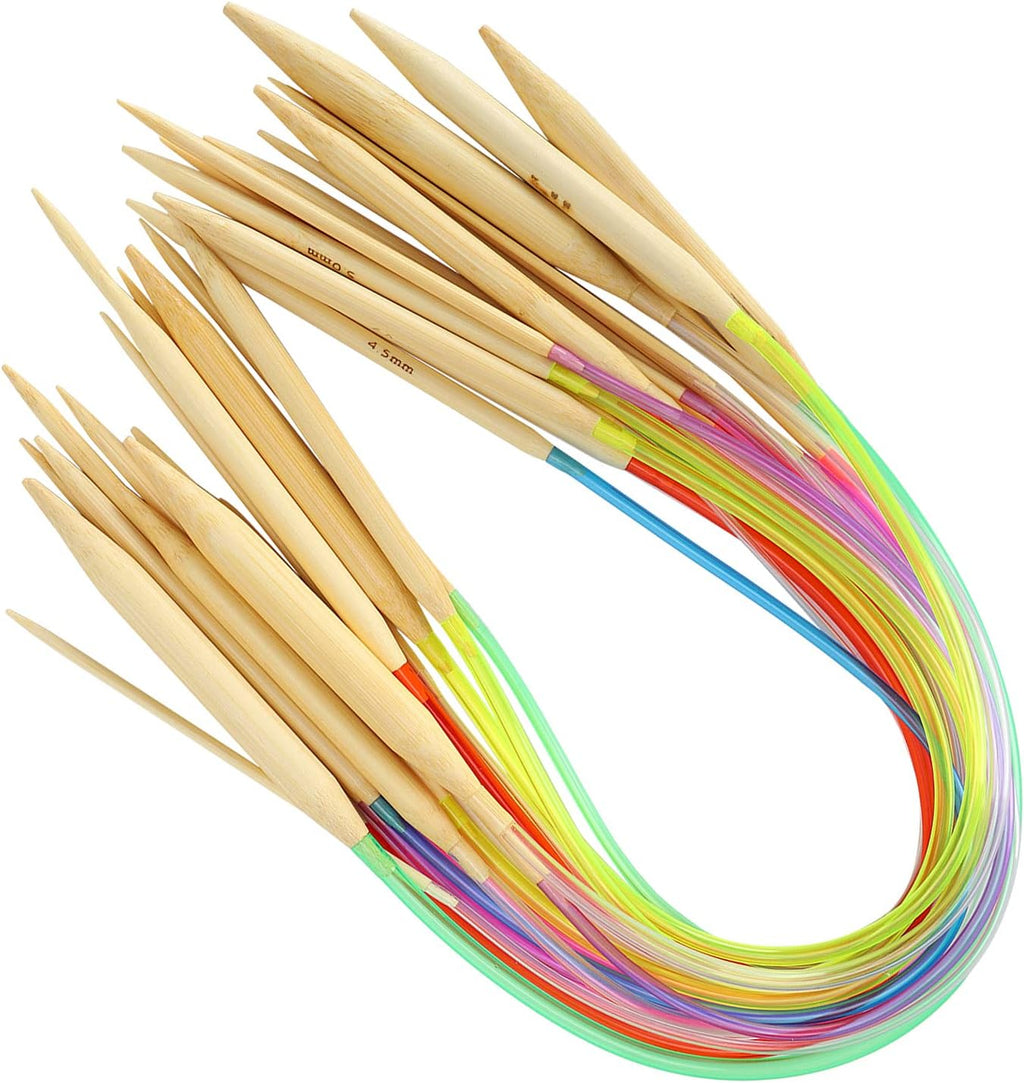 Greensen 18Pcs Bamboo Circular Knitting Needles Set, Durable and