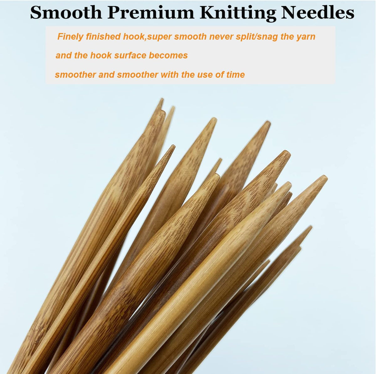 Mdoker Bamboo Knitting Needle Straight Single Pointed Sweater Knitting