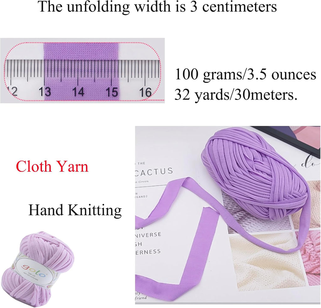 golo 3 Pack T-Shirt Crochet Yarn for DIY Knitting Bulky Yarn for Hand