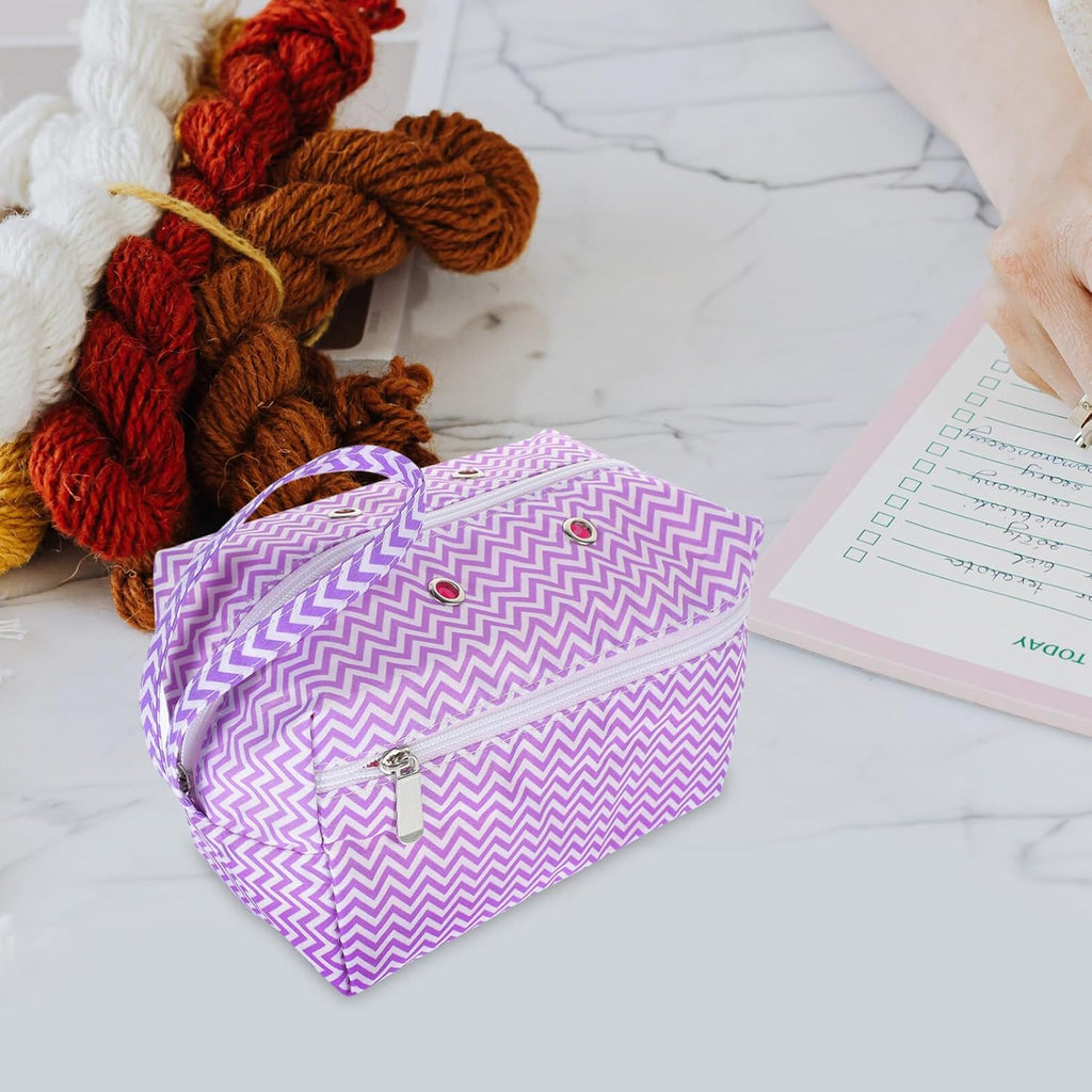 Crochet Project Yarn Bag for Crocheters, Cotton Storage Organizer