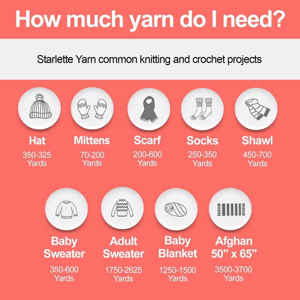 Mary Maxim Starlette Yarn, Soft Acrylic Yarn, 3.5 OZ, 180 Yards, Coral