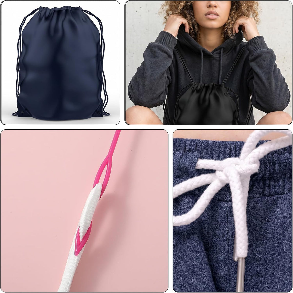 6 pcs Loop Turner Sewing Tool, Flexible Drawstring Threader Tool