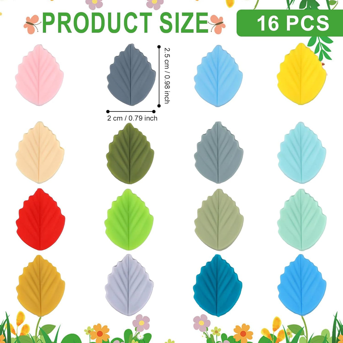 NQEUEPN 16pcs Knitting Needle Stoppers, Cute Leaf Knitting Needle