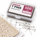 500 PCS T Pins 2 Inch, Stainless Steel Blocking Pins with Storage Box