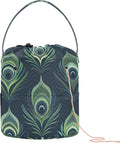 YETTASBIN Peacock Feather Yarn Storage Bag, Large Crochet Knitting Bag
