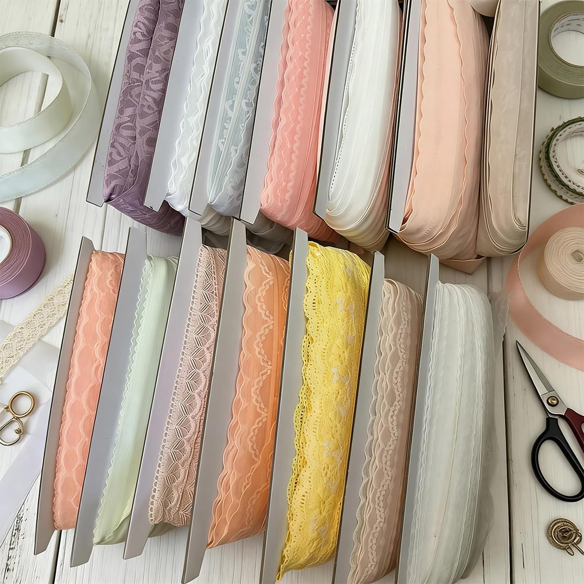 BooElegr 15PCS Ribbon Organizer Cardboard, Winding Cards (4.72×1.77")