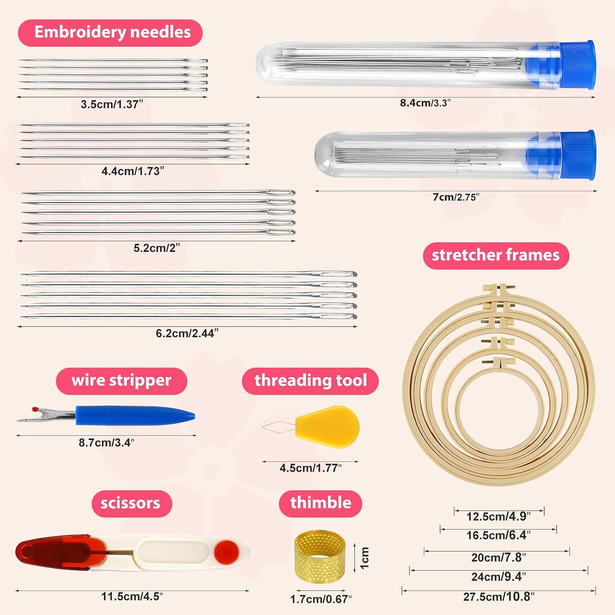 Embroidery Kit for Beginners,Embroidery Needle and Thread and Other