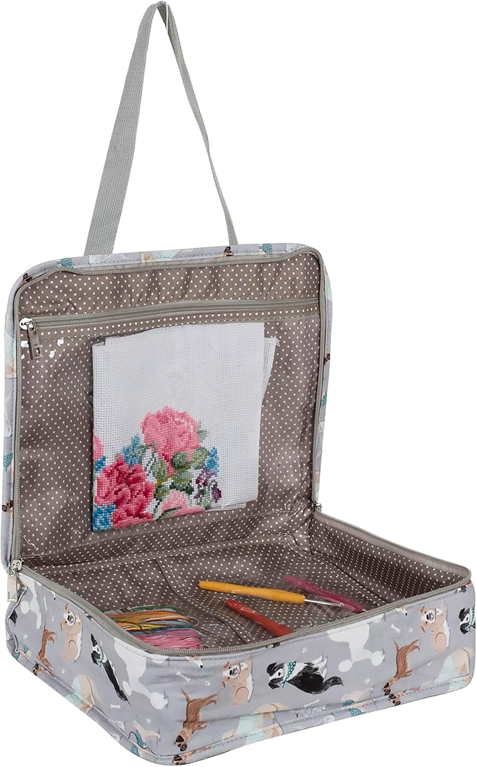 Hobby Gift Project Case Sewing and Yarn Storage Bag with Internal