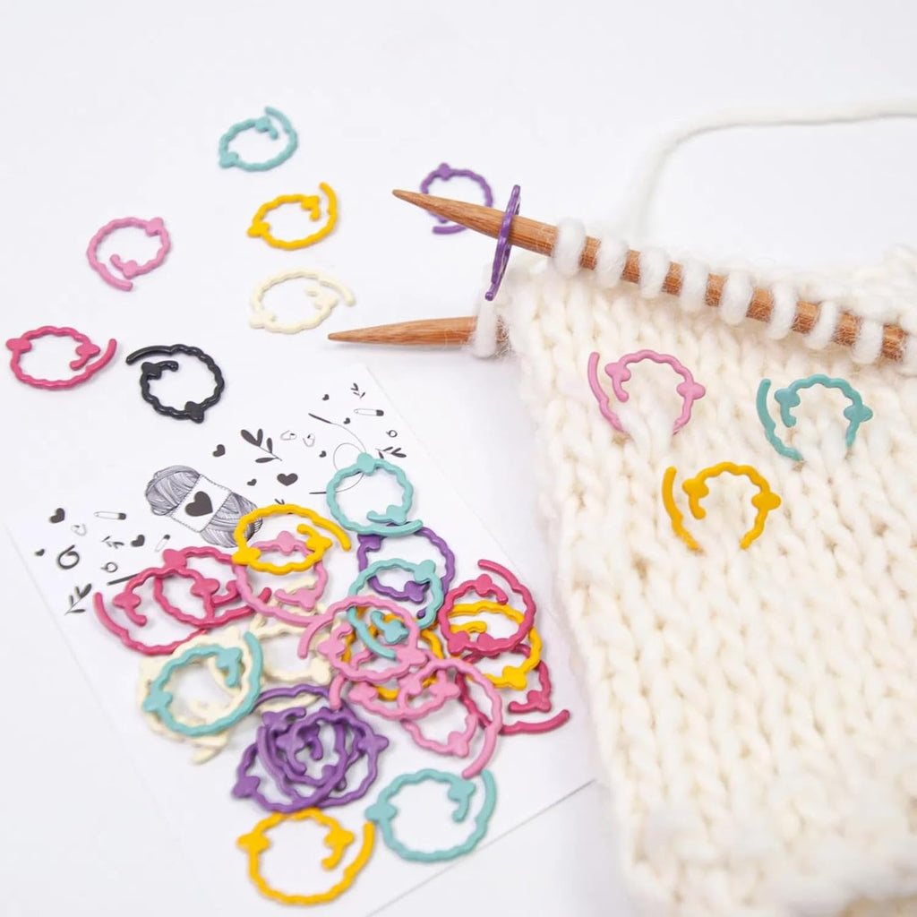 Wonafa 24 Pcs Stitch Markers for Crocheting,Colorful Crochet Stitch