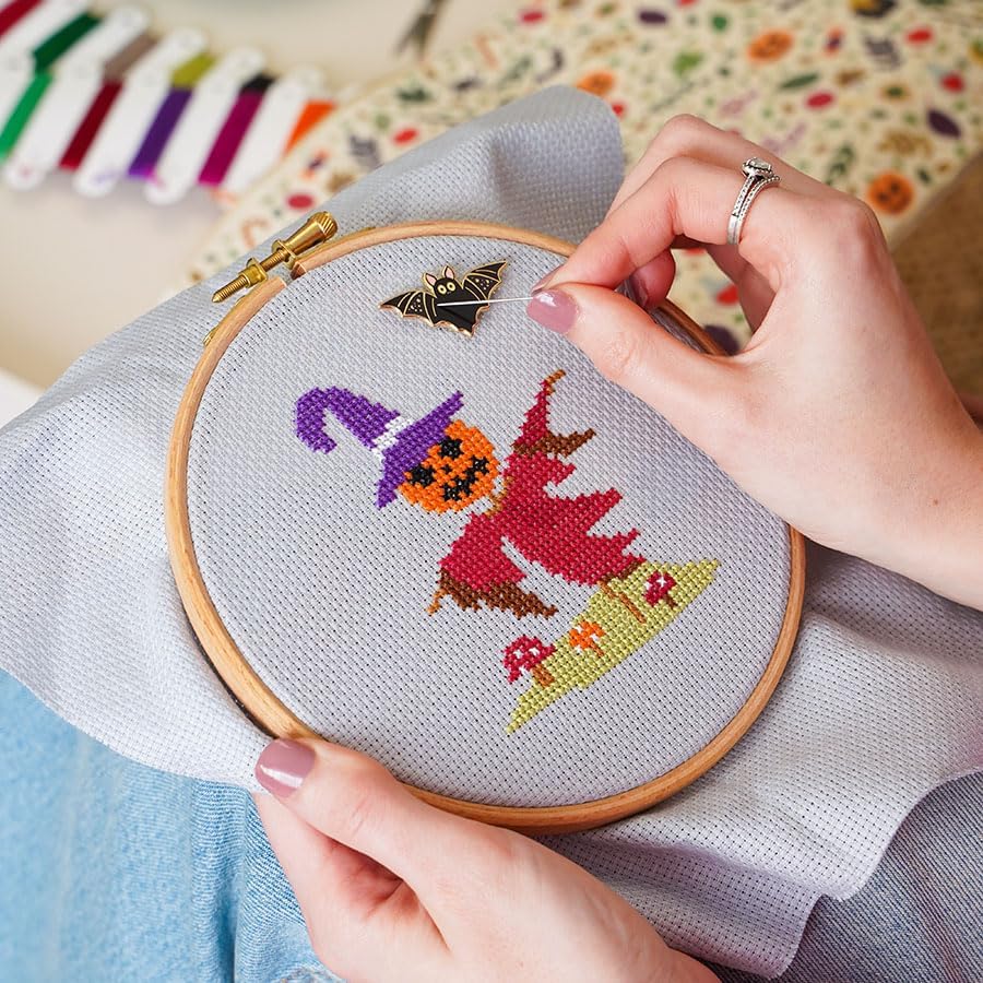 Caterpillar Cross Stitch Bat Magnetic Needle Minder - for Cross