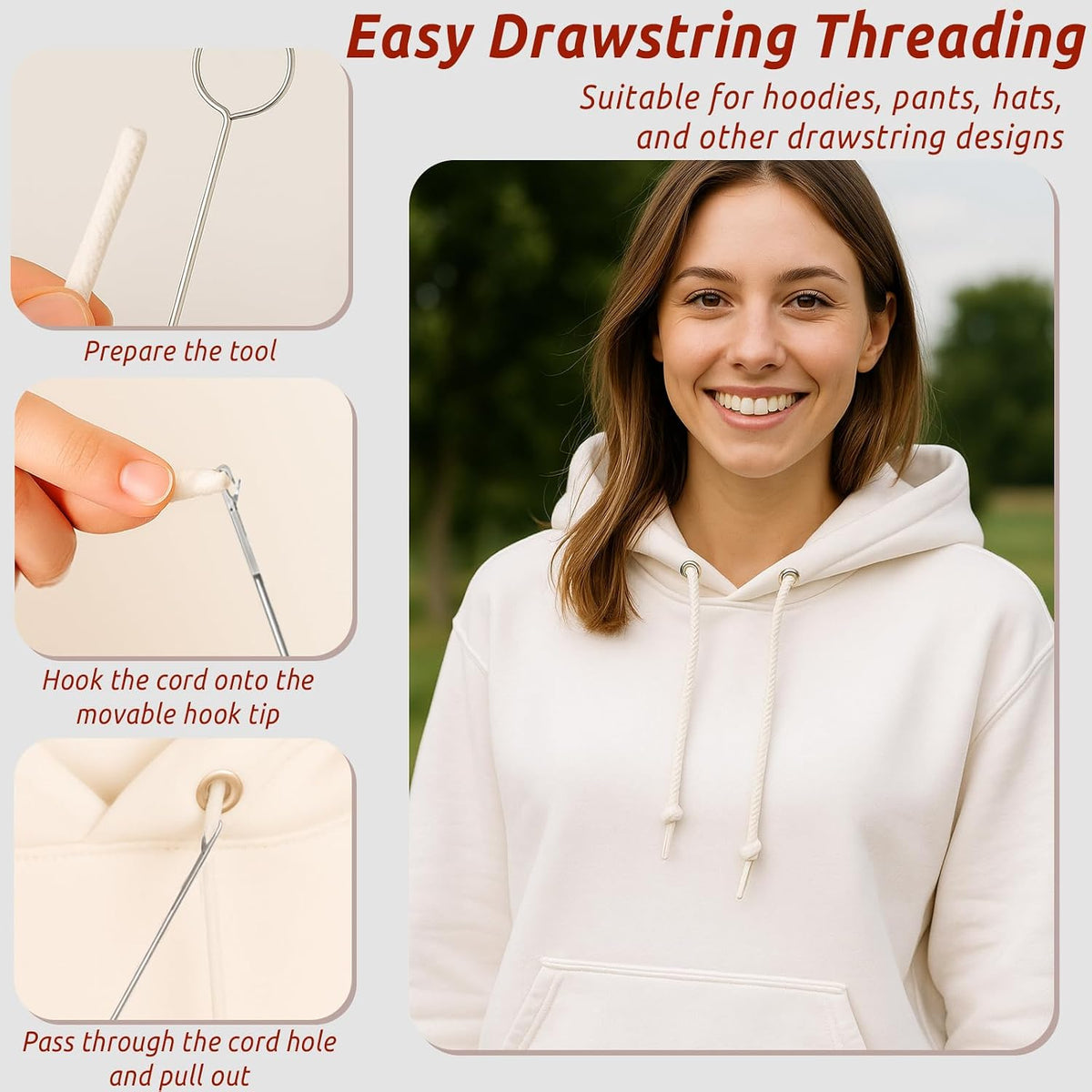 6-Piece Loop Turner Sewing Tool Set – Stainless Steel Needle Hooks