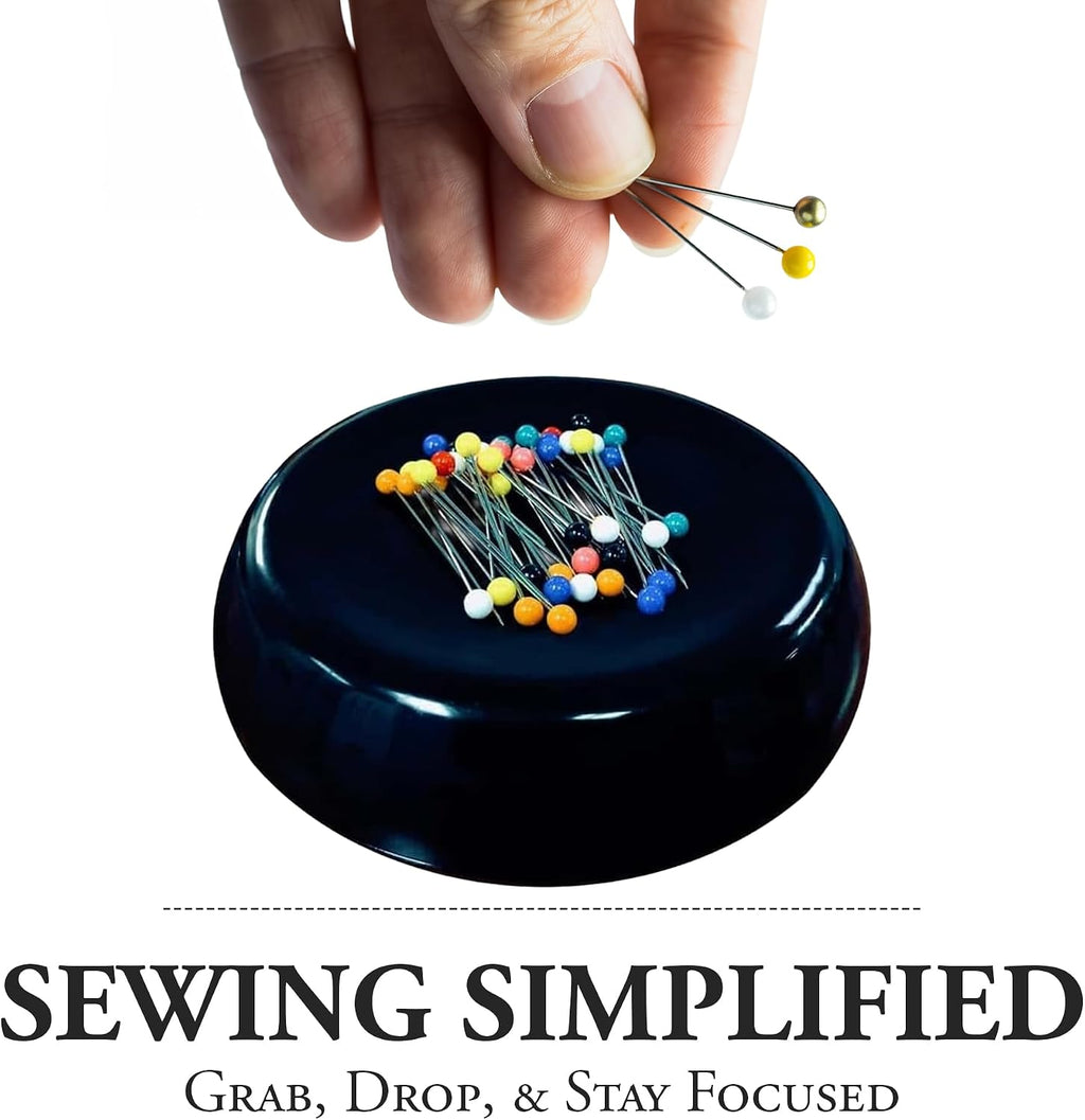 Grabbit Magnetic Sewing Pincushion with 50 Plastic Head Pins – Magnet