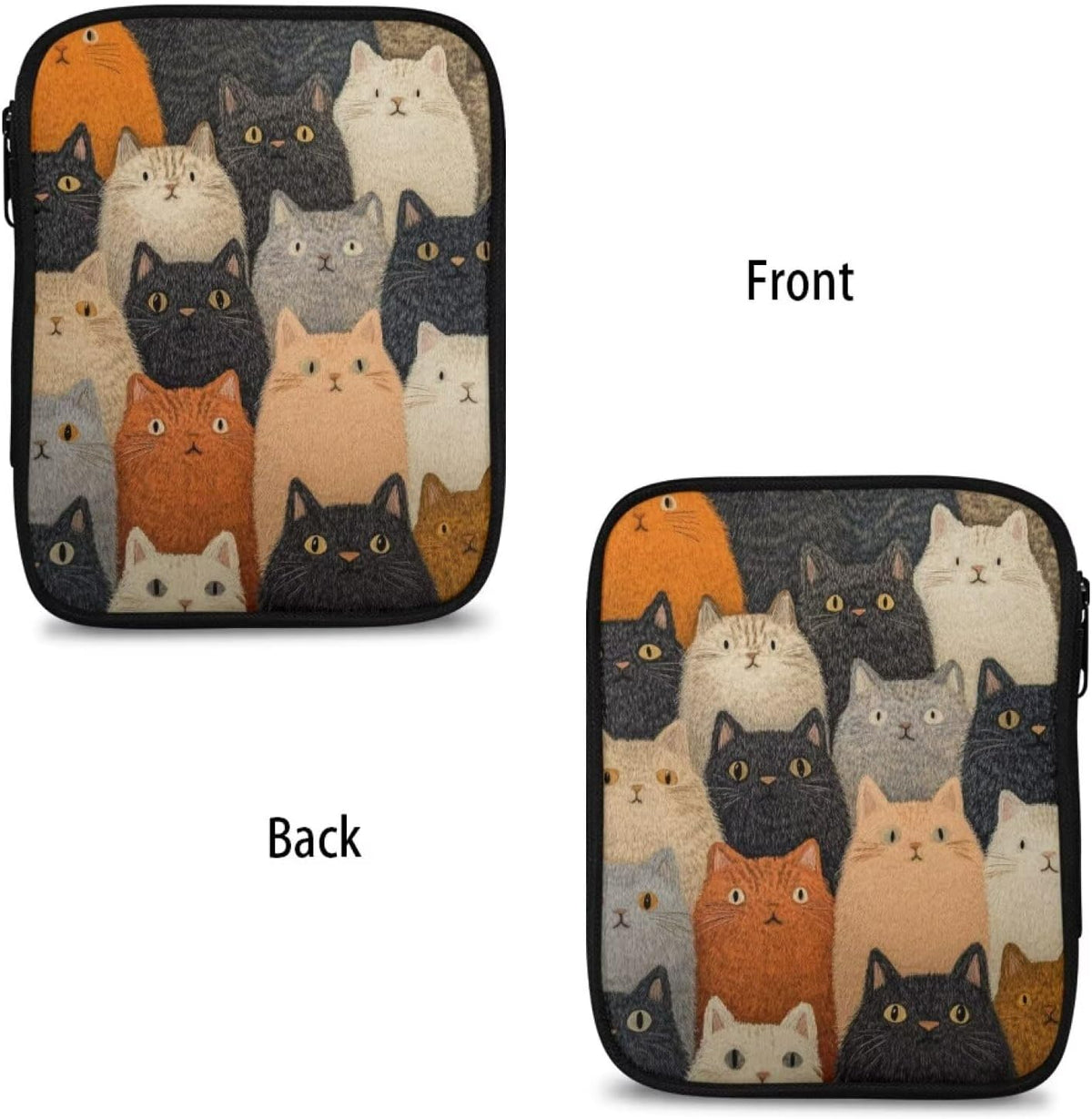 Fuxowvby Cat Print Knitting Needle Case Empty Zipper Crochet Hook