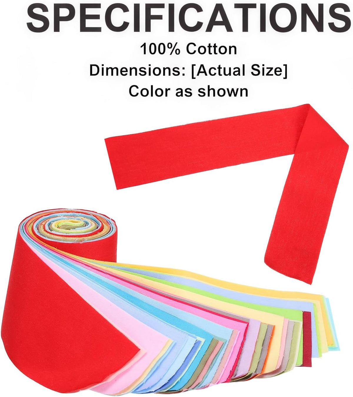 MECCANIXITY 40PCS Roll Quilting Fabric 2.5"x20" Pre-Cut Strips Mixed