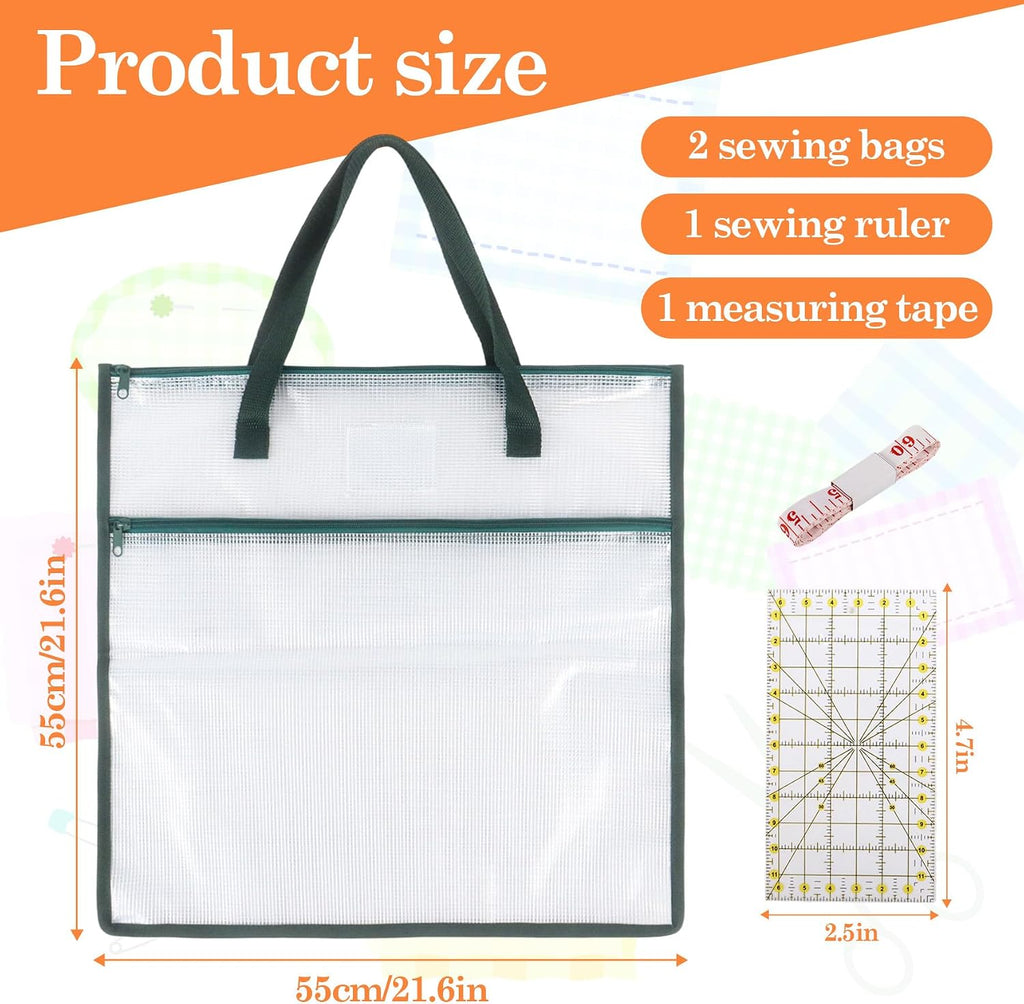 Klmnop 2 Pack Sewing Project Bags, 21.7x21.7 Inch Jumbo Needlepoint
