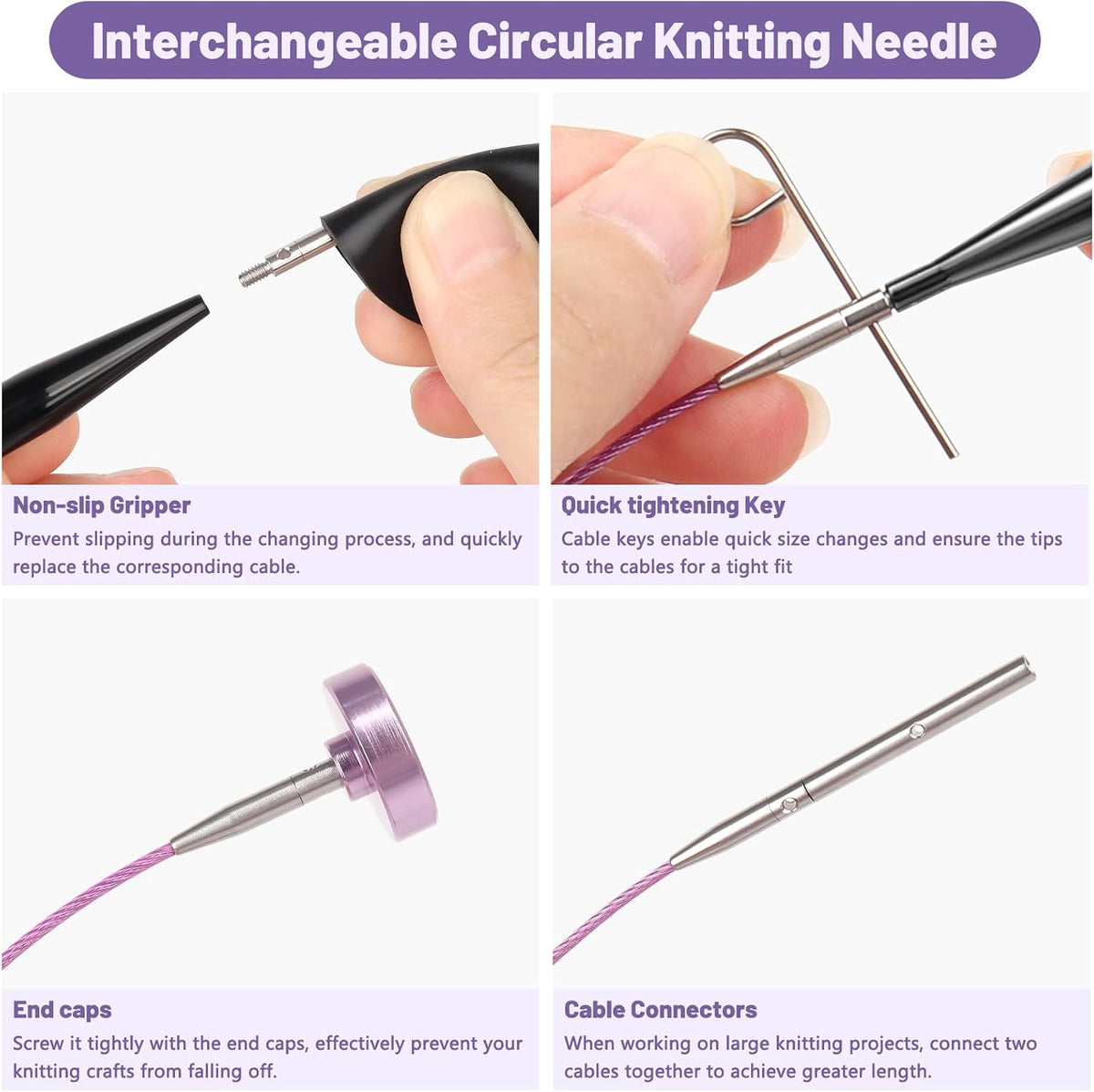 Katech Interchangeable Knitting Needles Set- 9 PRS Circular Knitting