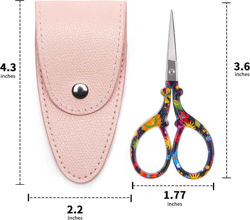 3.6 inch Small Sewing Scissors, Mini Scissors in a Pouch, All Purpose