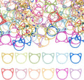 Hobbspring 96Pcs Cat Head Stitch Markers 12 Colors Baking Painted Iron