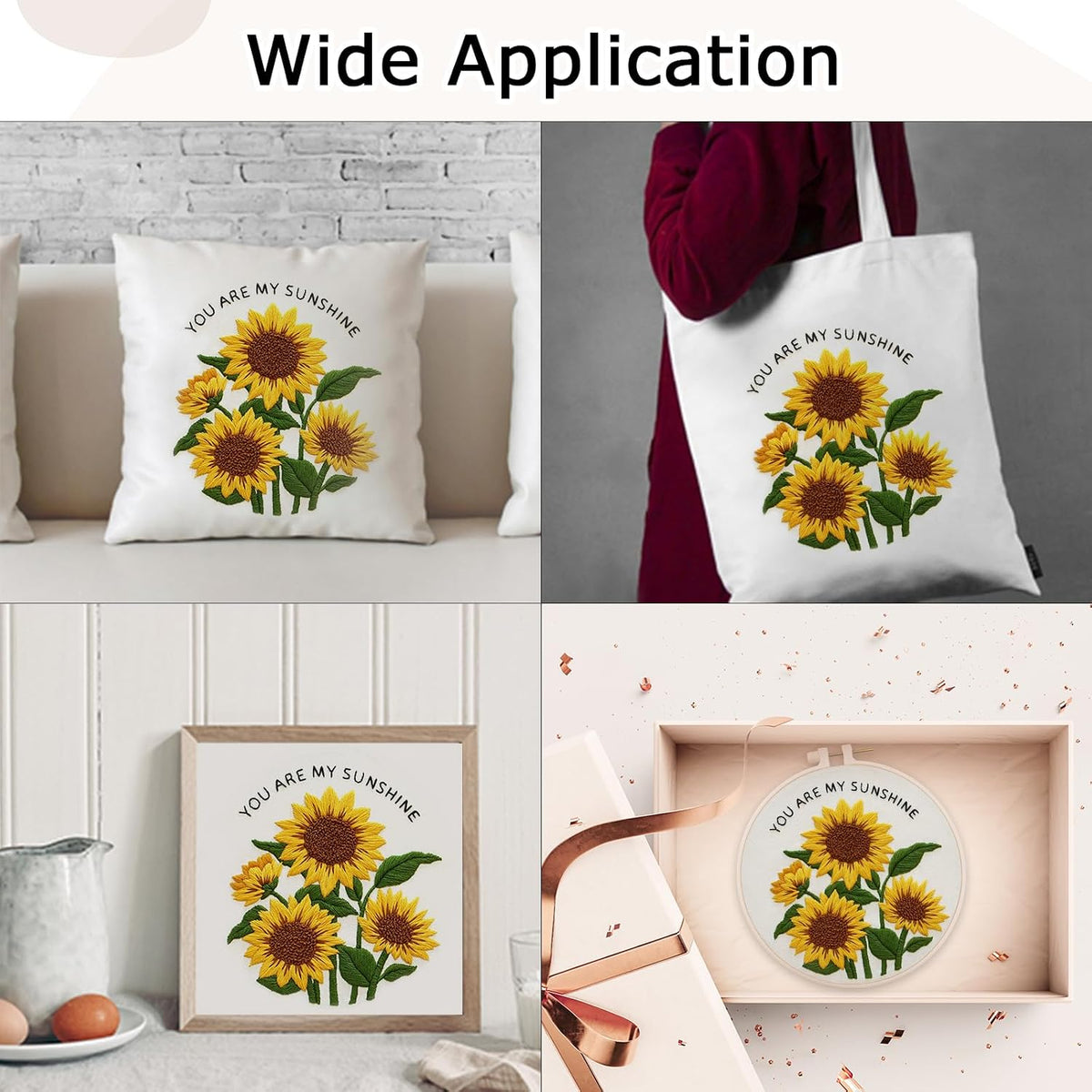 Nuberlic Sunflower Embroidery Kit for Beginners