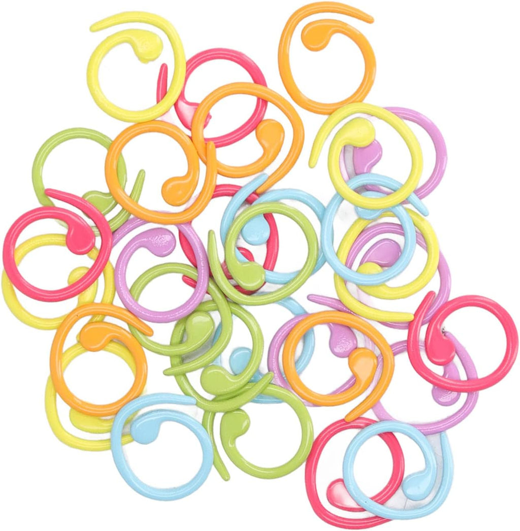 30-Piece Metal Knitting Stitch Markers, Split Ring Design for
