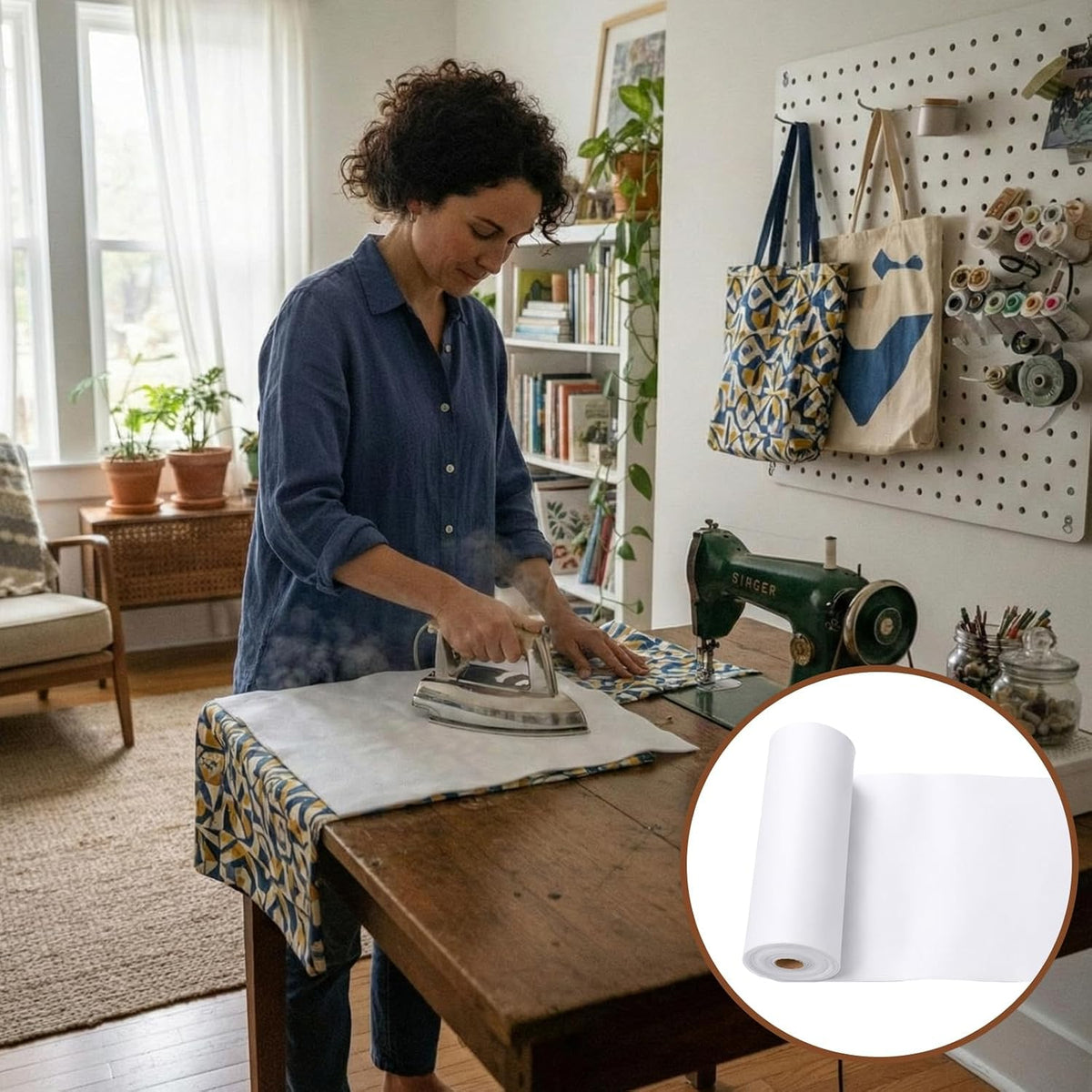 BrightRow Double Sided Foam Interfacing Stabilizer, White, 19''