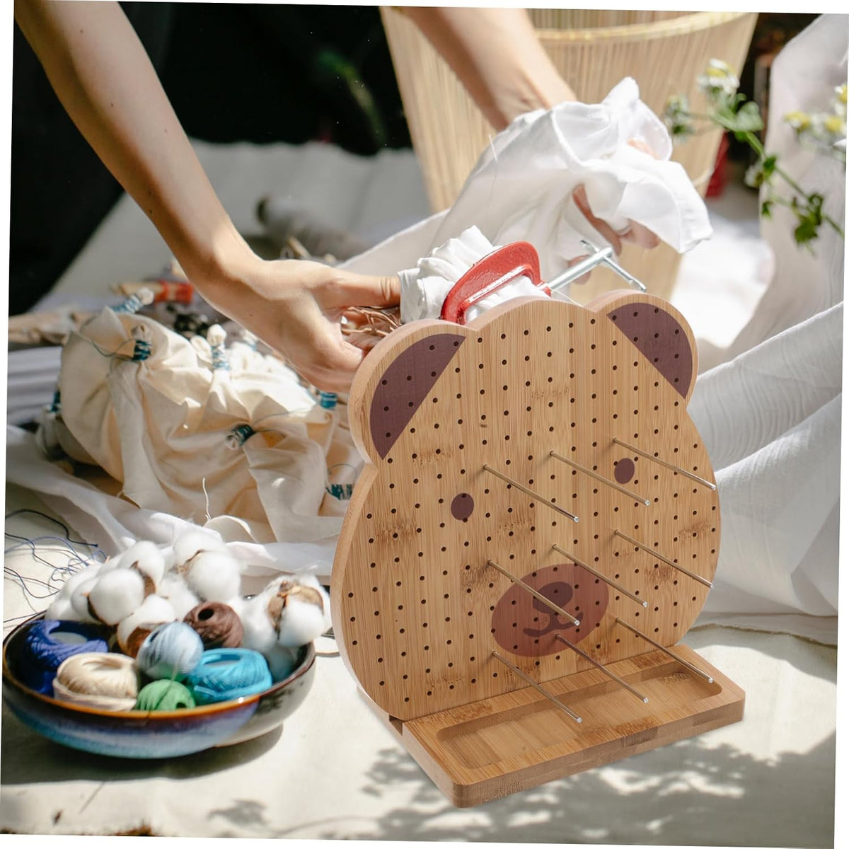 Wooden Crochet Blocking Board for Knitters, 23.4x23x13cm