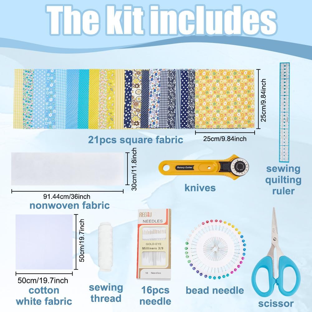 WEBEEDY DIY Small Bag Quilted Kit Handmade Rectangular Quilted Bag