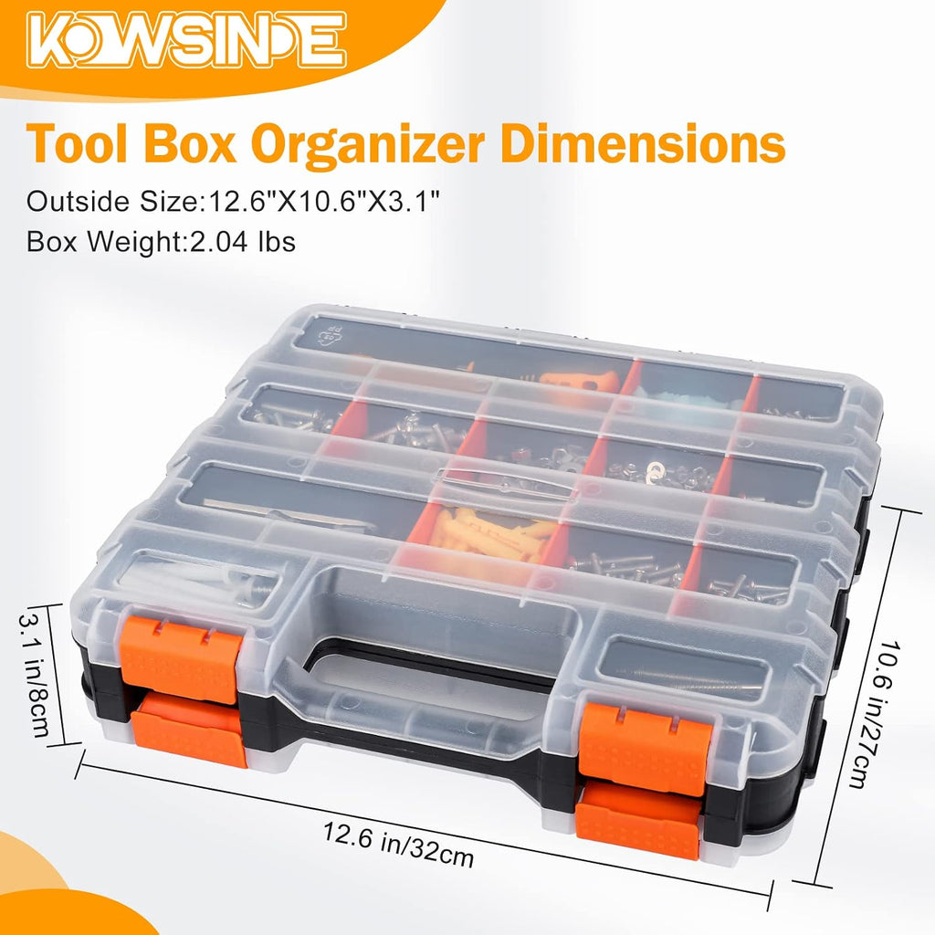 Kowsinde Double Side Tool Organizer, Hardware Storage Box