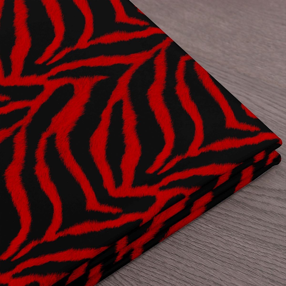 Erosebridal Y2K Black Red Zebra Print Upholstery Fabric by The Yard