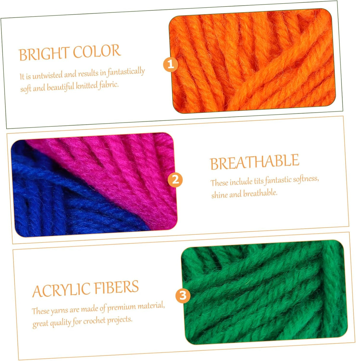 Xmas Acrylic Crochet Yarn 12 Rolls 10g Each for Knitting