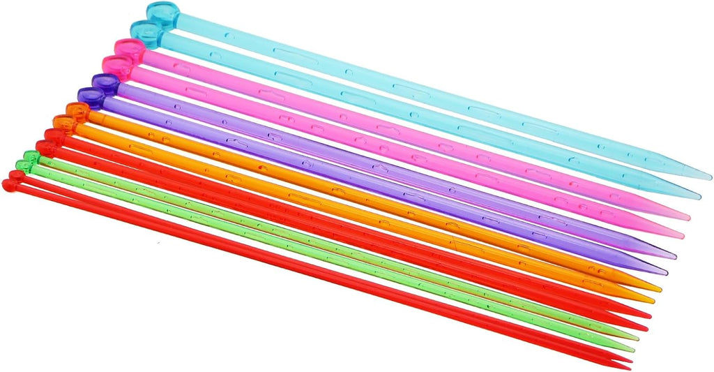 Caishun 14PCS Multicolor Plastic Crystal Needles 36cm Colorful Acrylic