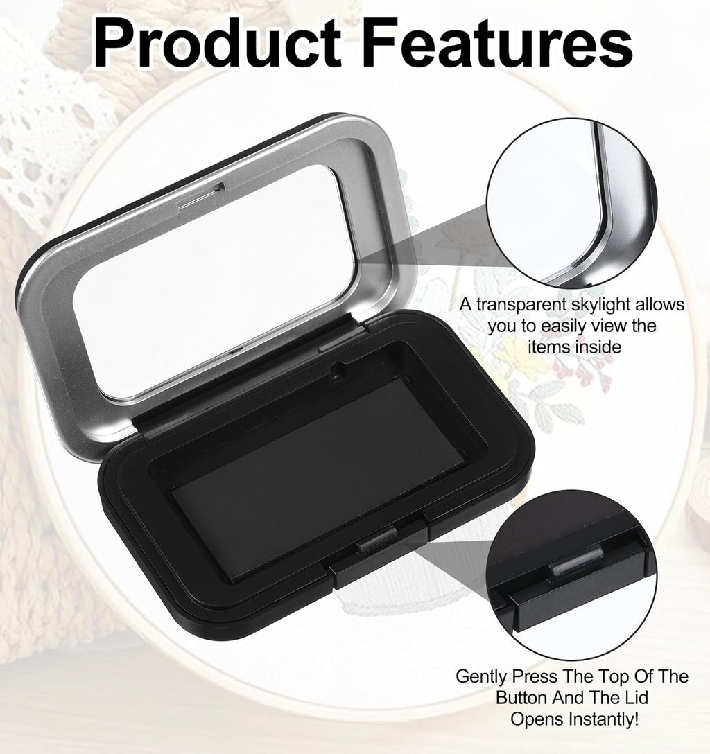 2Pcs Magnetic Needle Holder, Magnetic Needle Case with Clear Lid