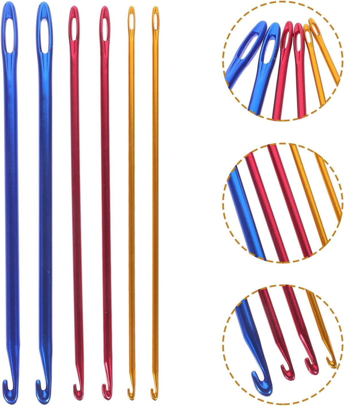 Aluminum Crochet Hooks with Holes, 6Pcs Knooking Hooks Set