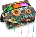 Fuxowvby Sunflower Yarn Storage Organizer Leopard Print Crochet Bag