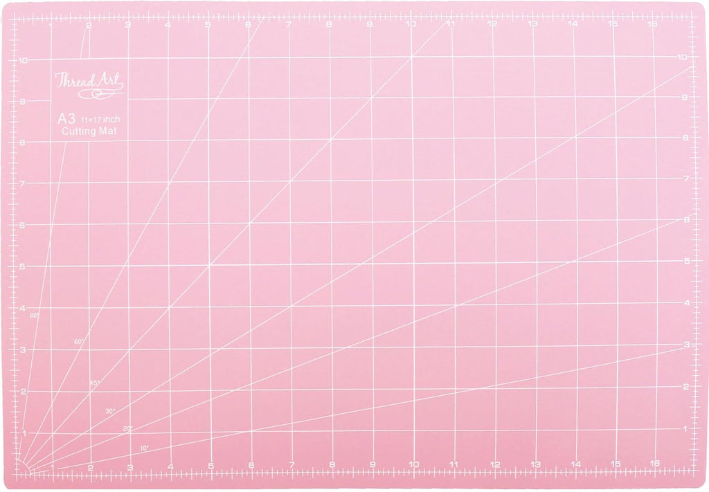 Threadart Pink/Grey 17x11 Self Healing Rotary Cutting Mat - A3 5-Ply