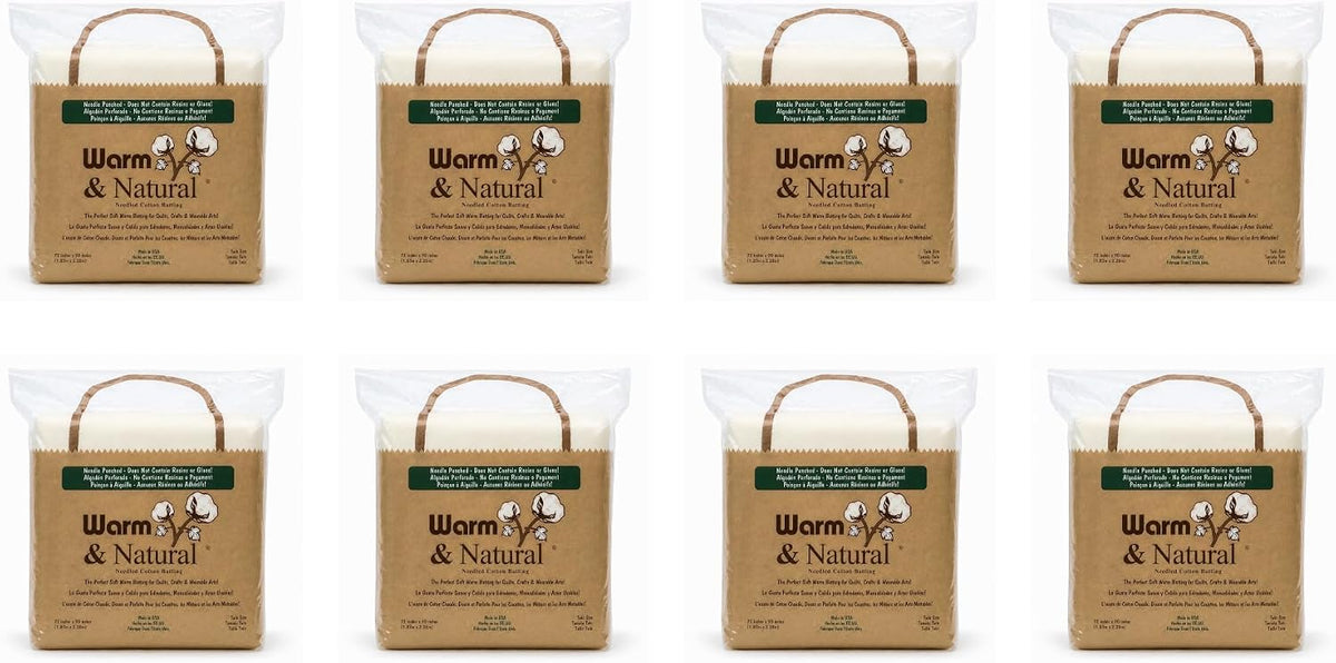 The Warm Company - Warm & Natural Cotton Quilt Batting – 8-Pack Twin