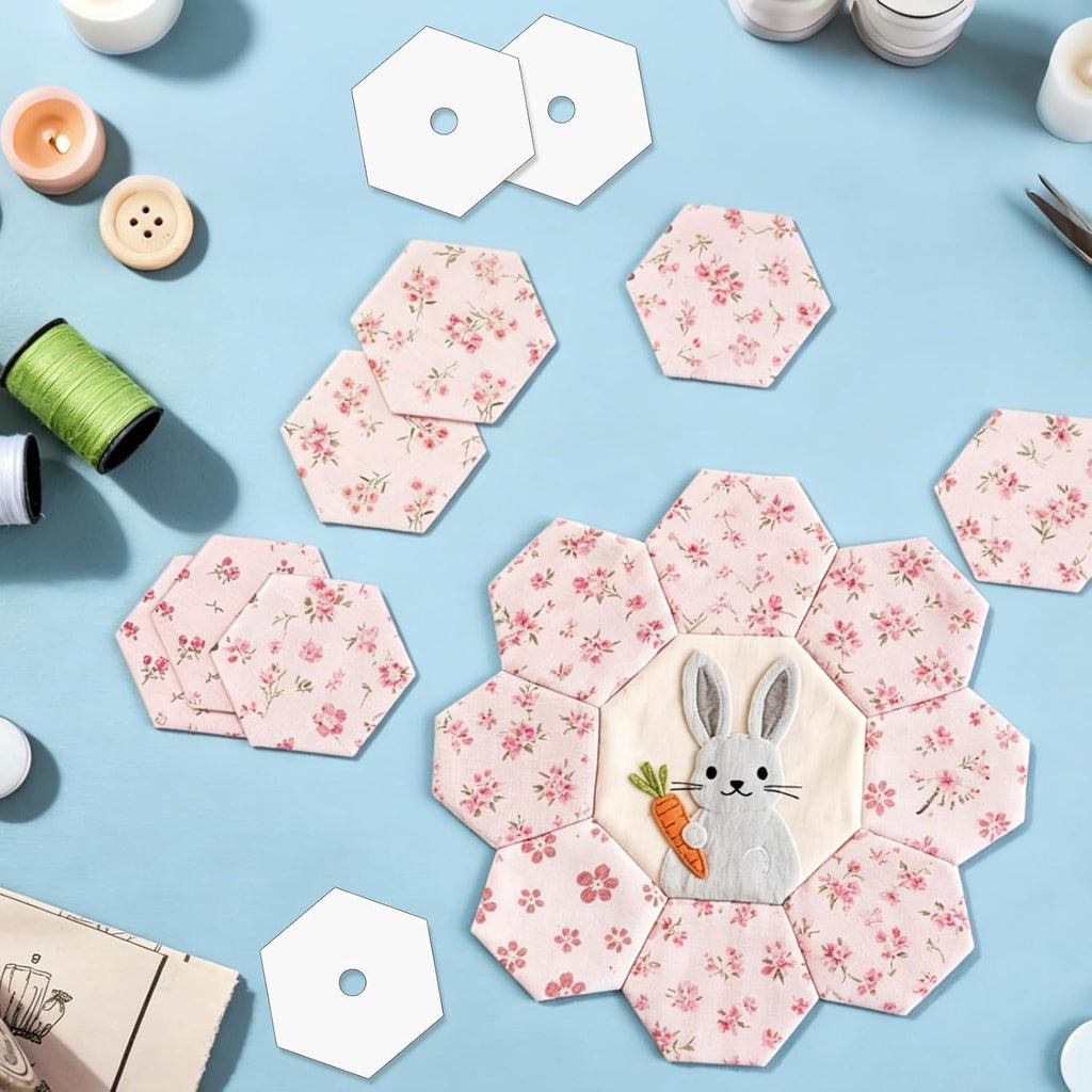 1000 PCS 0.5 Inch Hexagon Paper Piecing Templates for Quilting