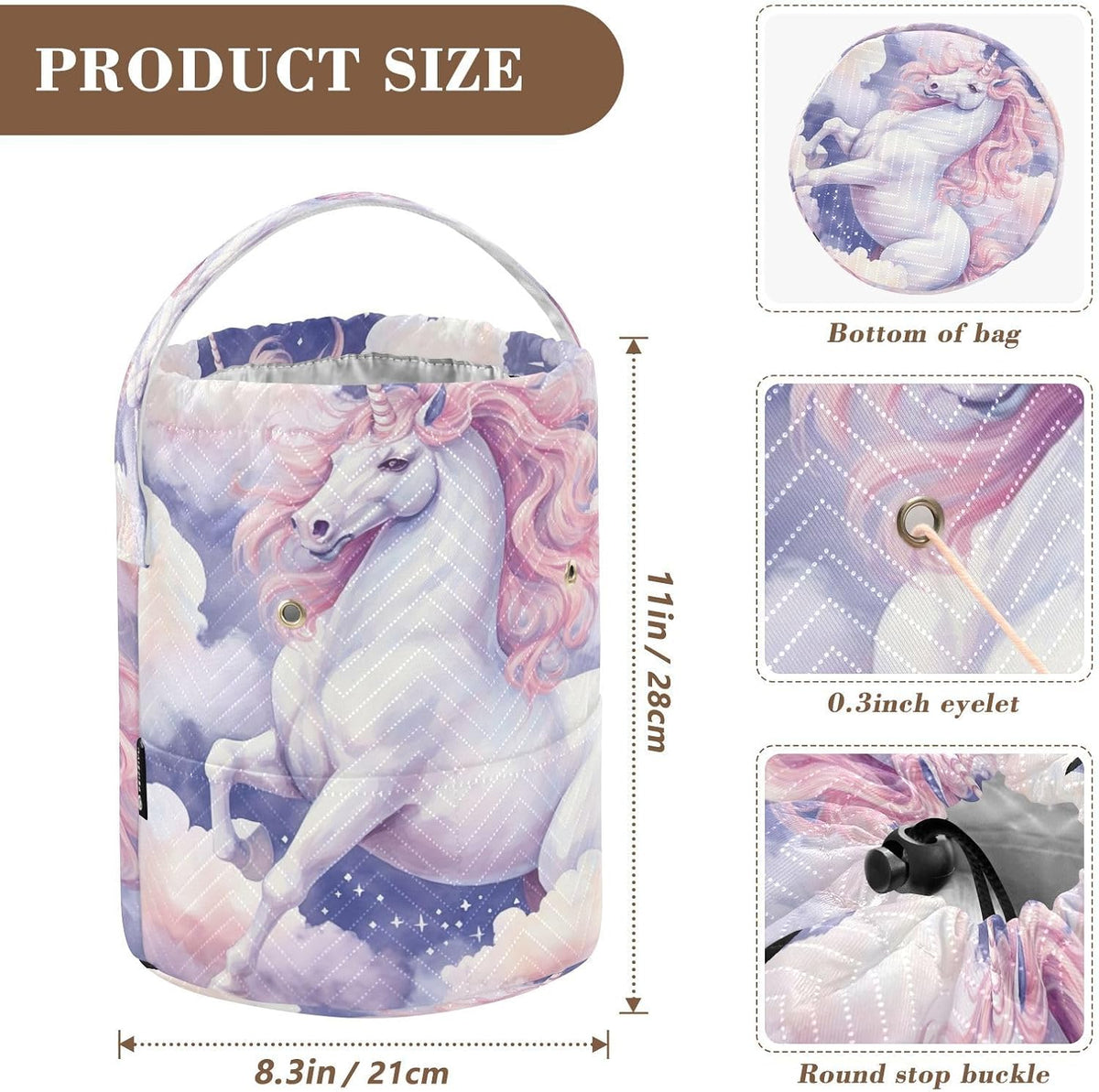 YETTASBIN Unicorn Yarn Storage Bag, Large Crochet Knitting Bag