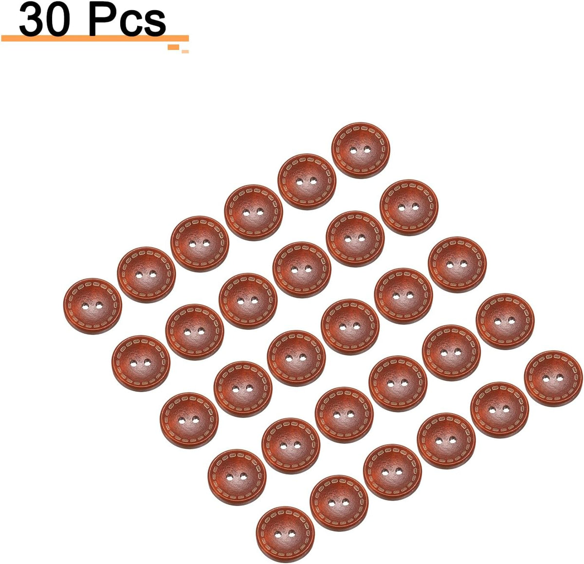 HARFINGTON 30pcs 32L Wooden Sewing Button 4/5"(20mm) 2 Holes Wood
