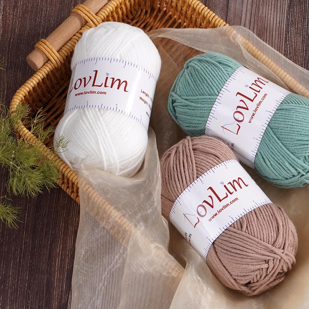 Yarn Pack, 6 skeins of 50g Each, Soft Cotton Yarn for Crochet and