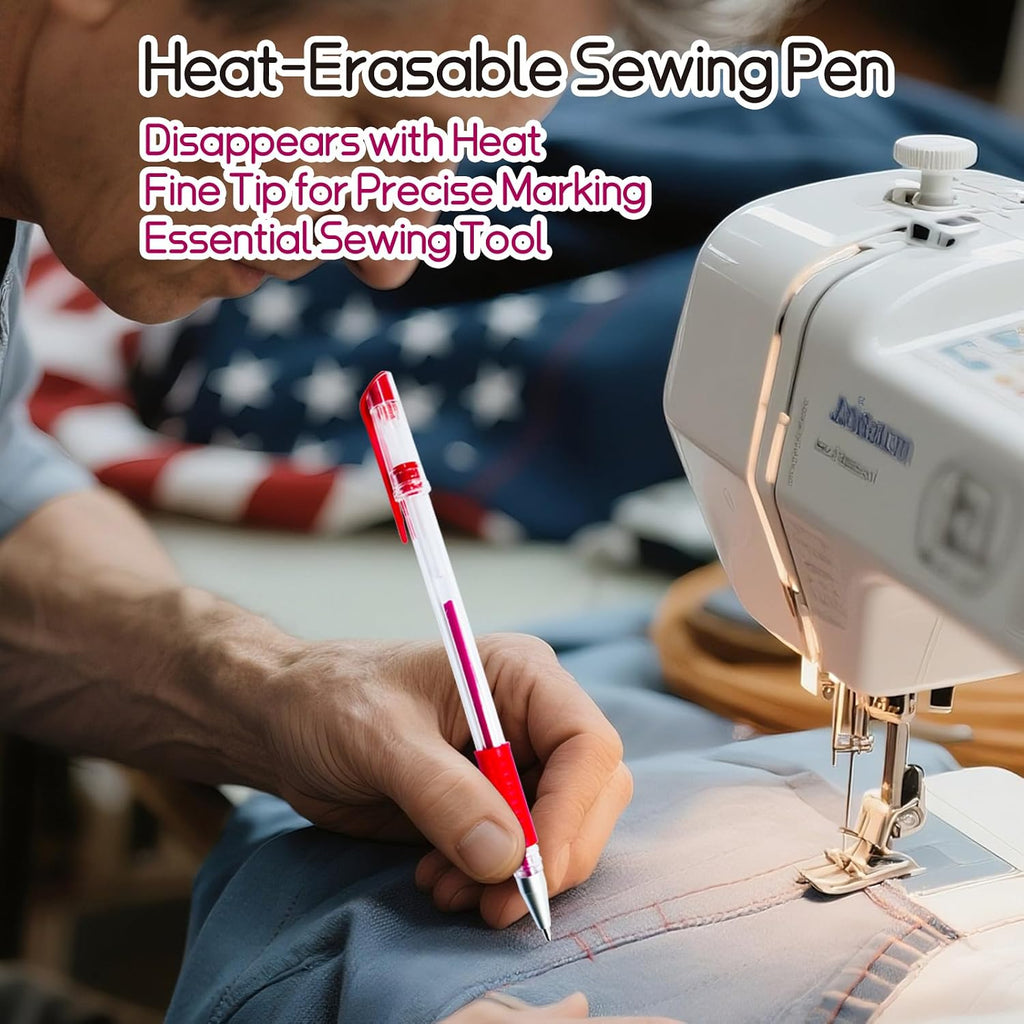 Heat Erasable Sewing pen | 4 Pens + 60 Multi-Color Refills