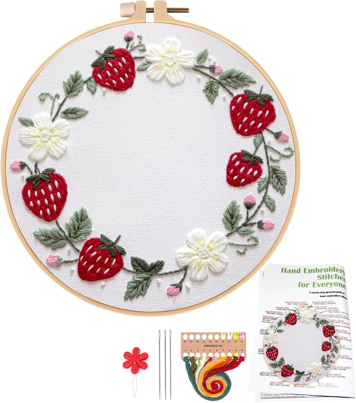 Topapfo Strawberry Embroidery Kit for Beginners Adults, Funny