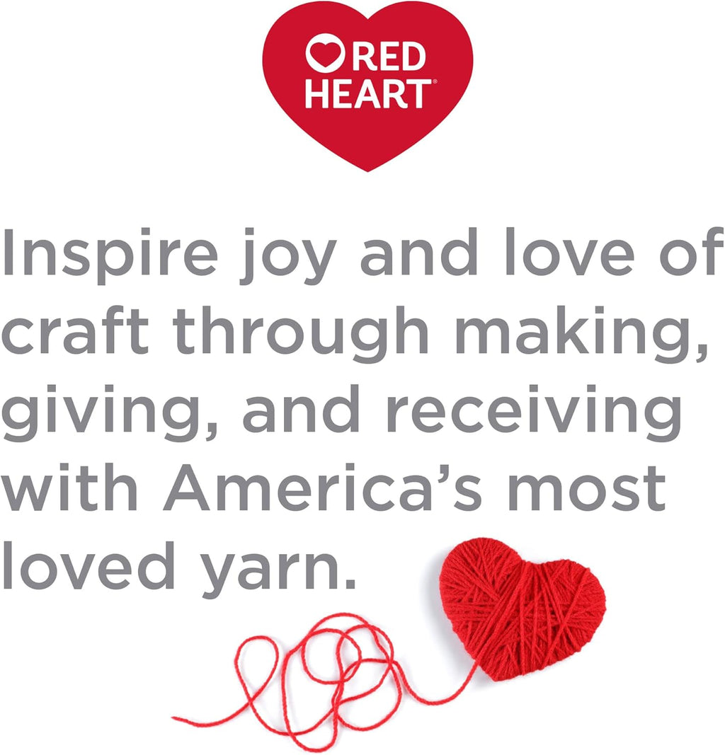 Red Heart with Love Acrylic Yarn for Crocheting, Evergreen, 3-Pack