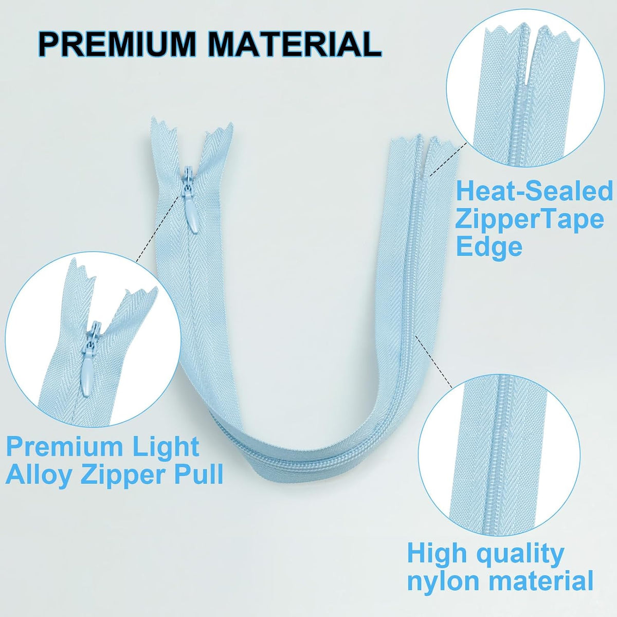 YZSFIRM 2 Pcs #3 7 inch Red Nylon Invisible Zippers for Sewing Skirts