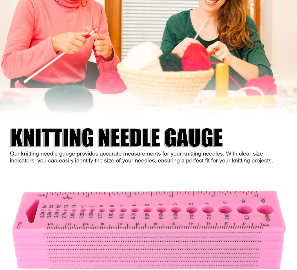 Kuuleyn 10Pcs Knitting Needle Gauge Sewing Ruler Knitting Needle Gauge