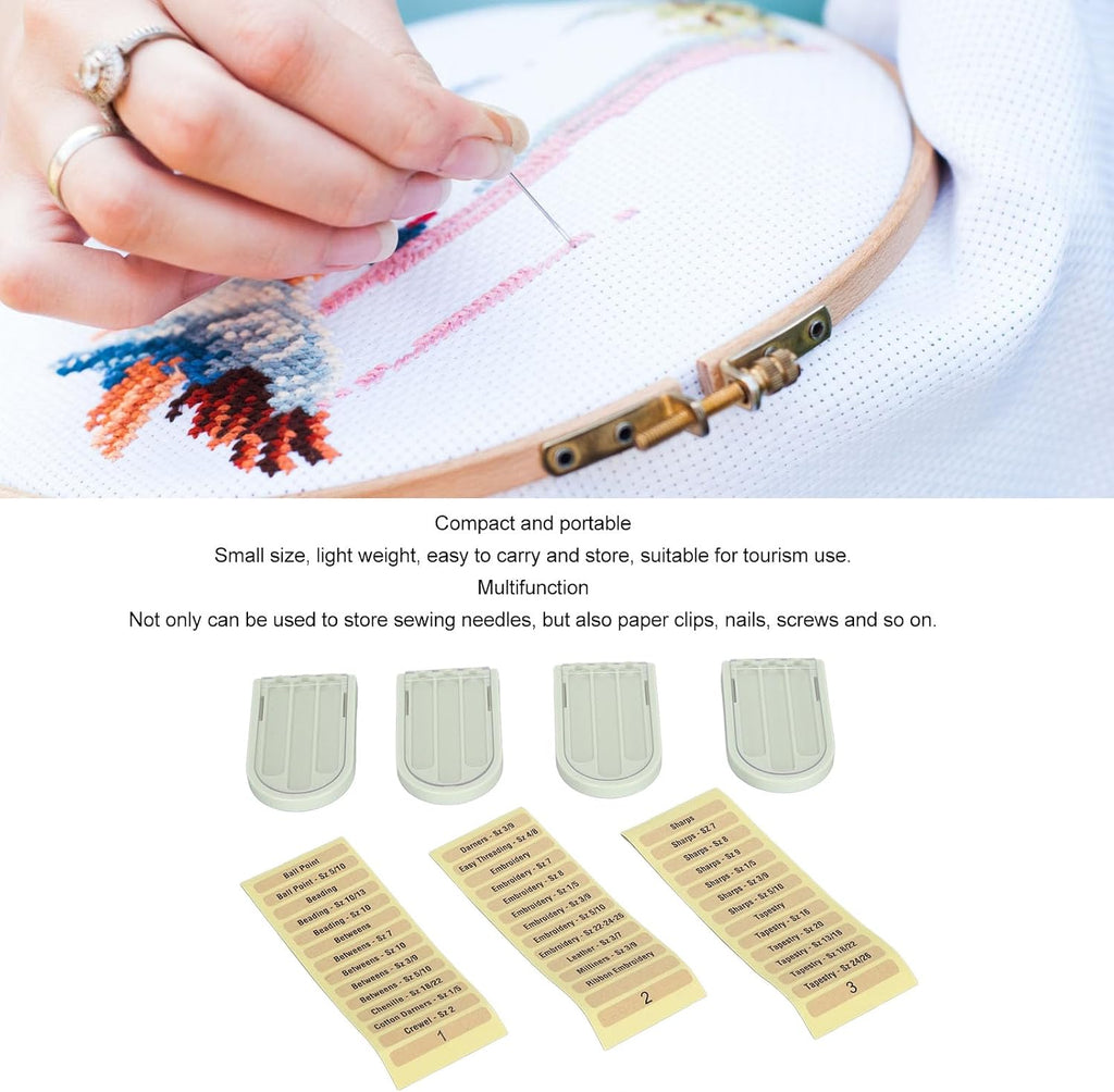 LiebeWH 3 Compartments Sewing Needle Case Plastic Needle Case Portable