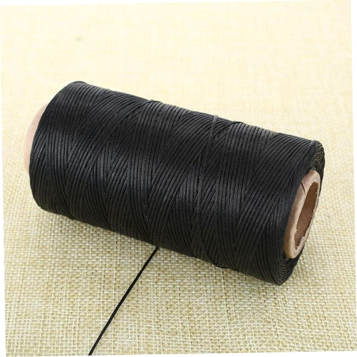 Leather Sewing Waxed Thread, 284 Yards 150D 1mm Black Stitching Cord