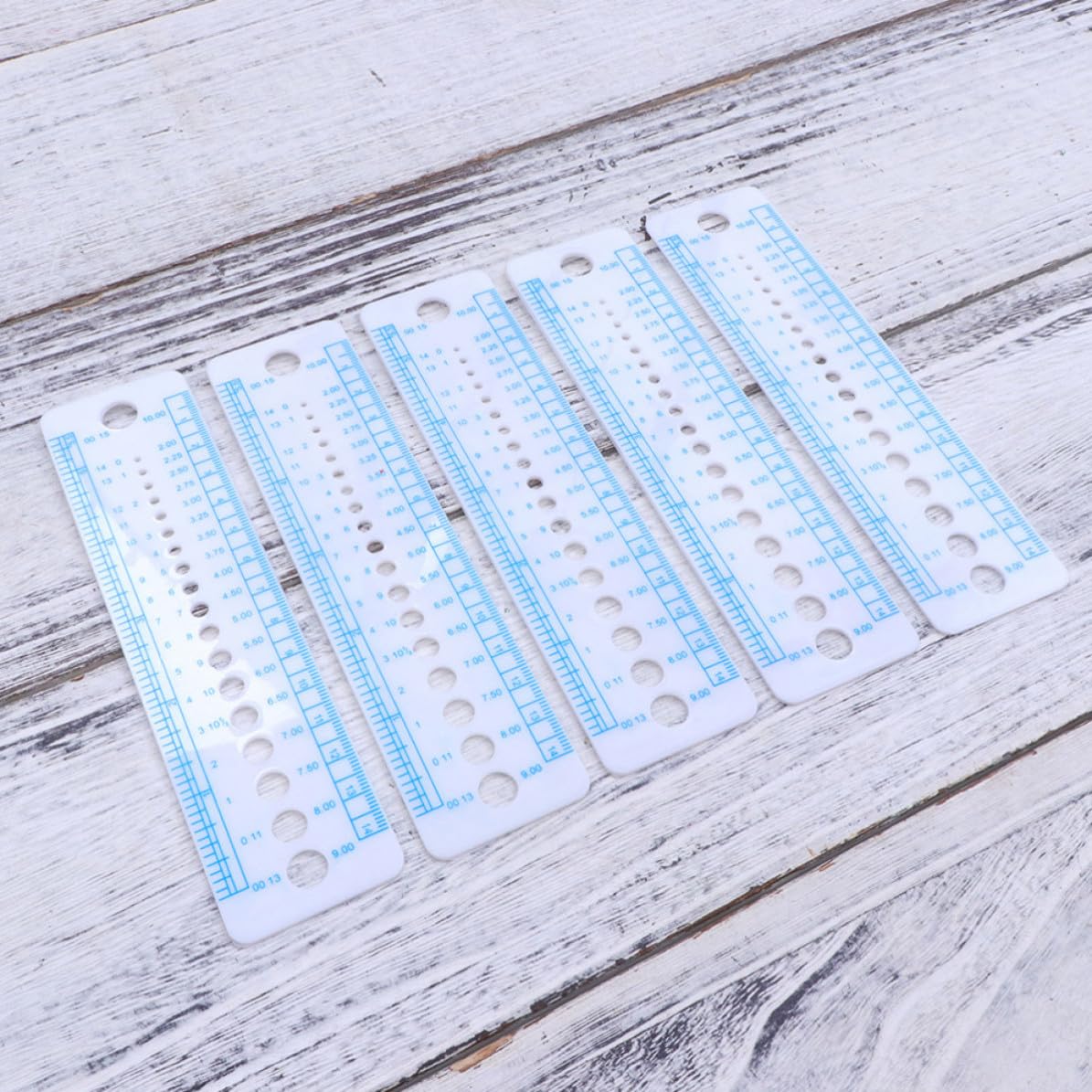 Plastic Knitting Gauge Ruler Set for Crocheters, 15 Pcs US Uk Sizes